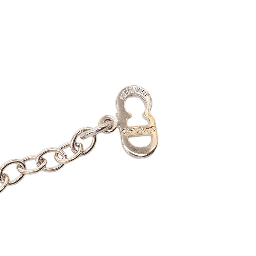 Dior Gold Plated Logo Tear Drop Rhinestones Pendant Necklace Gold Metal Good condition - Box View