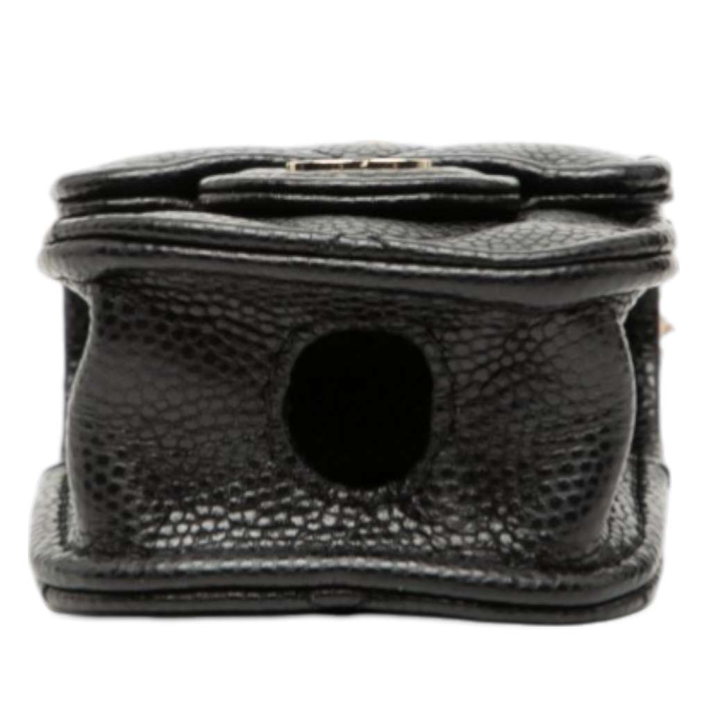Chanel CC Quilted Caviar AirPods Case Black Leather Good condition - Inside View