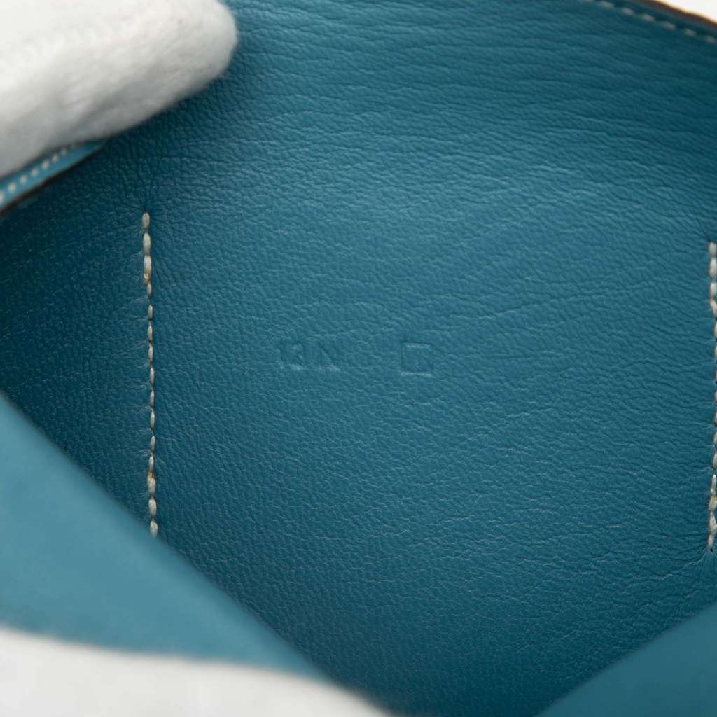 Hermès Togo Dogon Duo Wallet GM Blue Leather Good condition - Box View