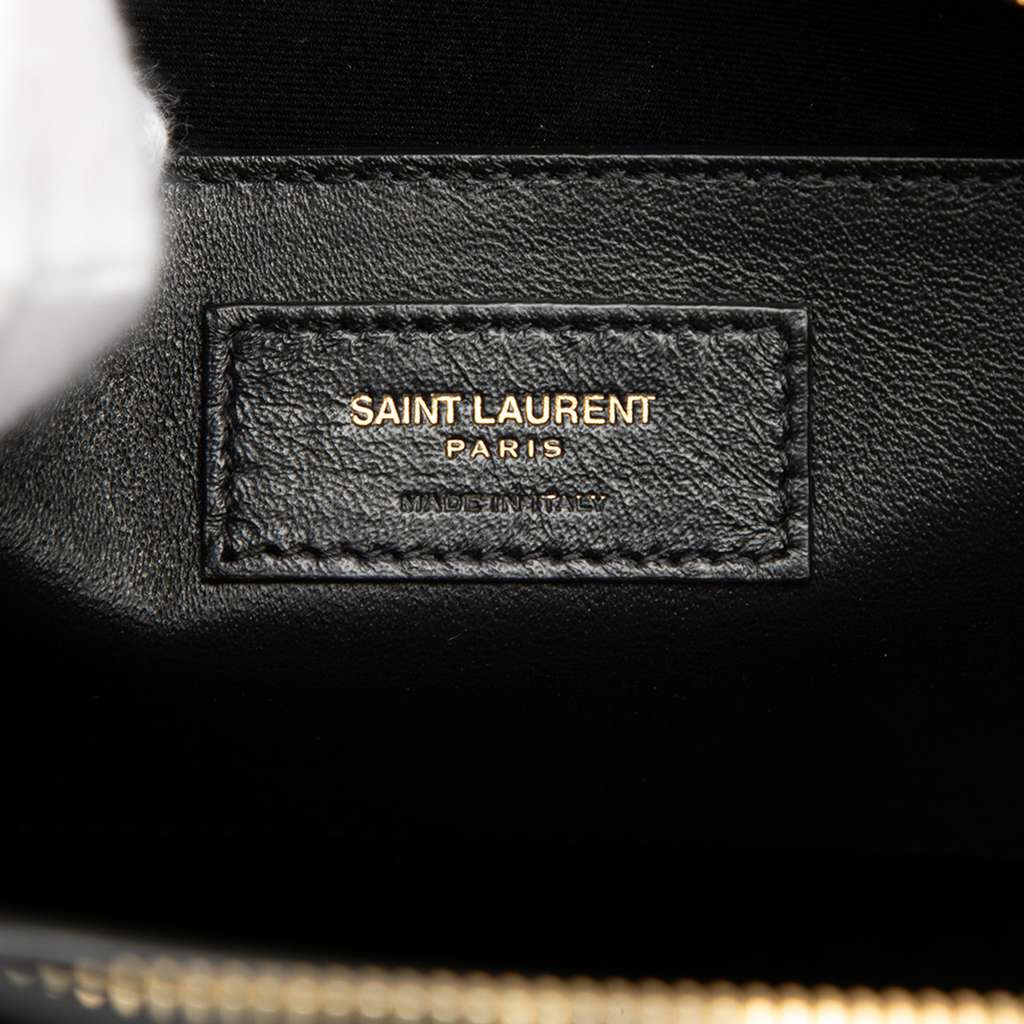 Saint Laurent Medium Smooth Calfskin Monogram Uptown Satchel Black Leather Good condition - Box View
