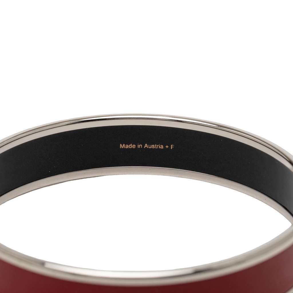 Hermès Narrow Caleche Enamel Bangle 62 Red Good condition - Inside View