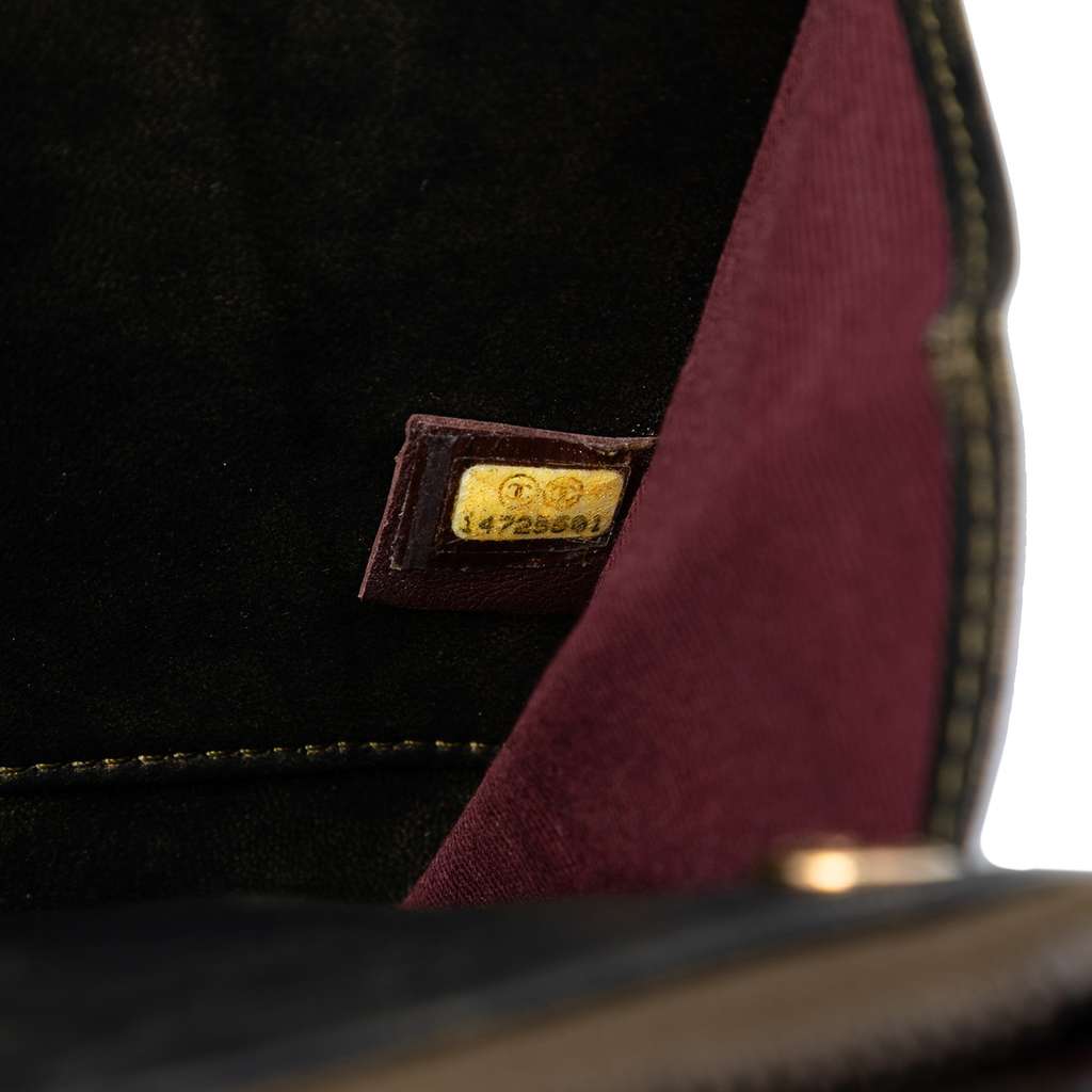 Chanel Metallic Lambskin CC Chain Fringe Clutch Black Leather Good condition - Box View