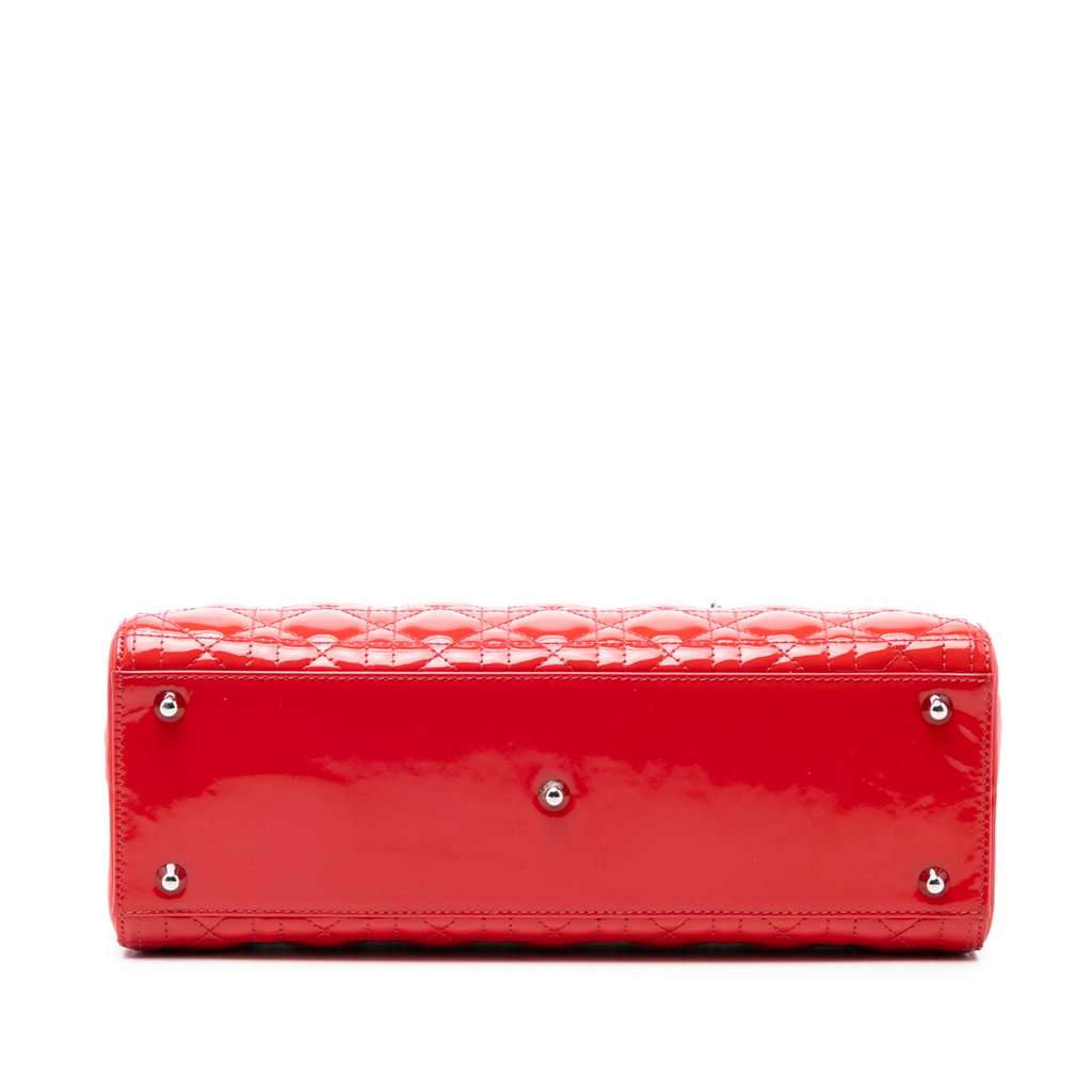 Dior Large Patent Cannage Lady Dior Red Leather Good condition - Inside View