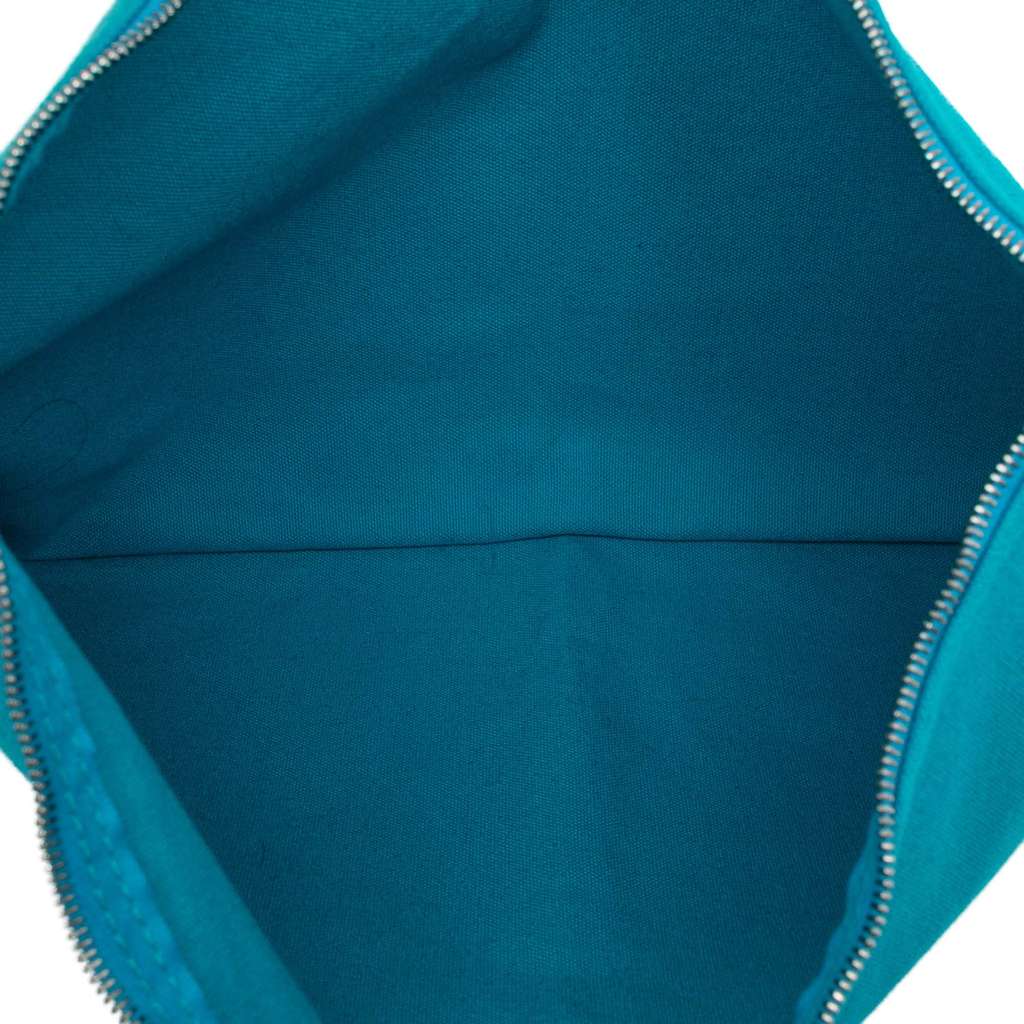 Hermès Toile Bora Bora Zip Pouch GM Blue Canvas Good condition - Box View