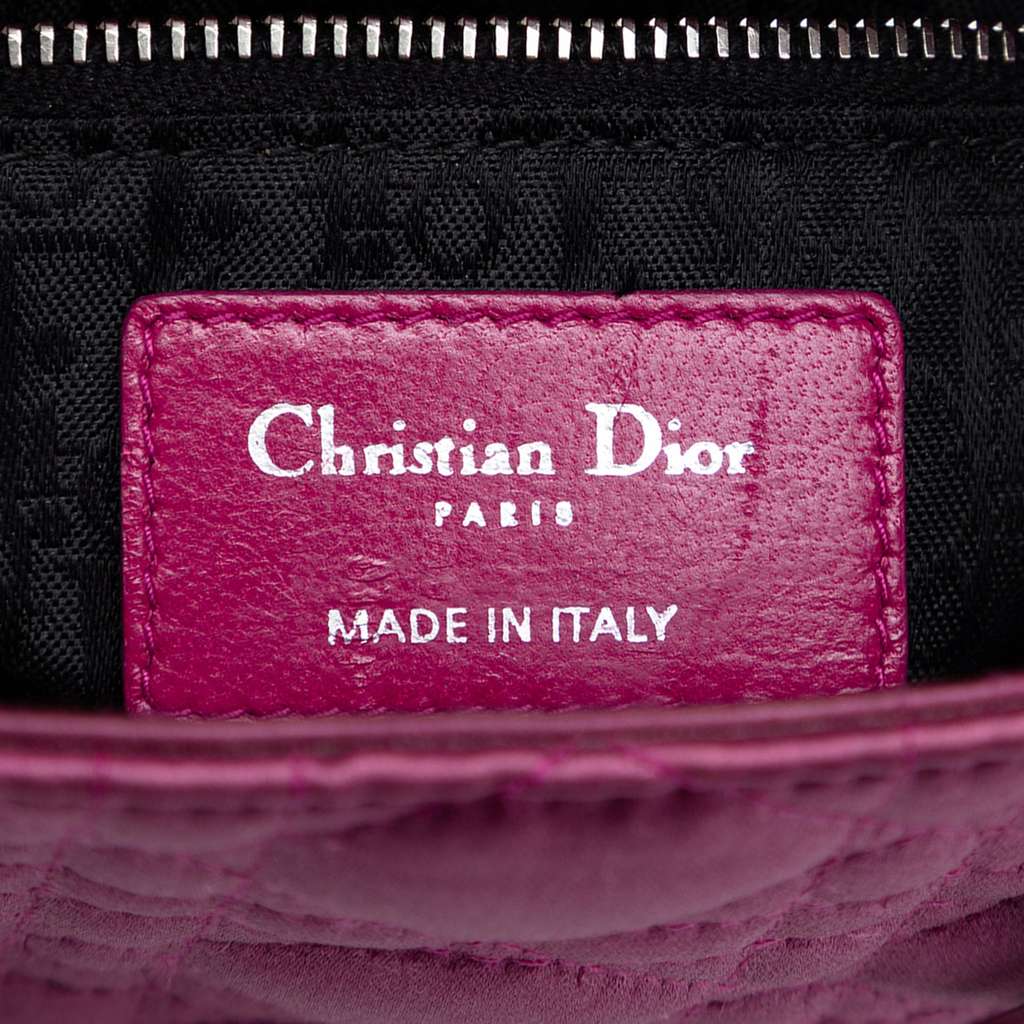 Dior Mini Satin Cannage Lady Dior Pink Satin Good condition - Box View