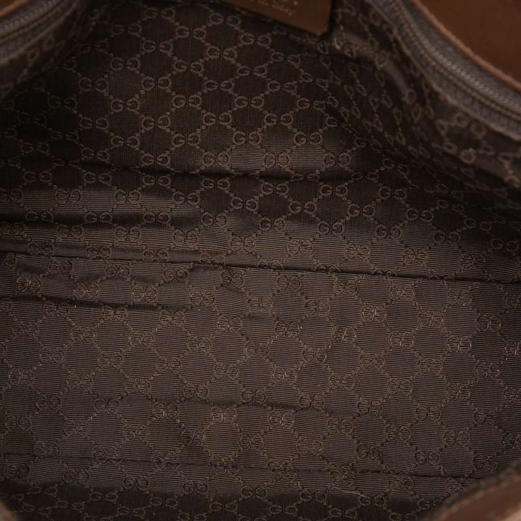 Gucci Leather Web Handbag Brown Leather Good condition - Model View