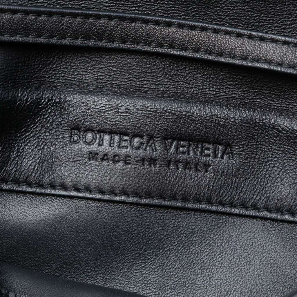 Bottega Veneta Nappa Intrecciato Flap Crossbody Black Leather Good condition - Box View