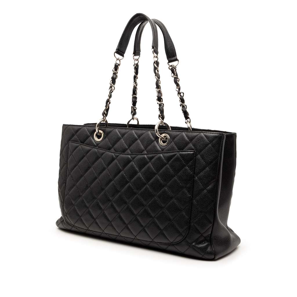 Chanel Caviar Grand Shopping Tote XL Black Leather Good condition - Back View