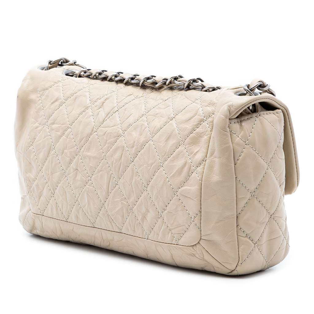 Chanel Aged Calfskin Coco Rider Flap Brown Leather Good condition - Back View