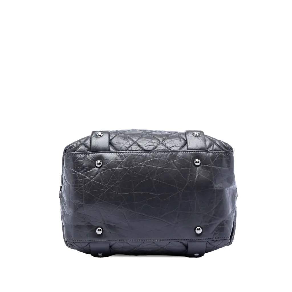 Chanel Small Distressed Lambskin Lady Braid Tote Black Leather Very good - Inside View