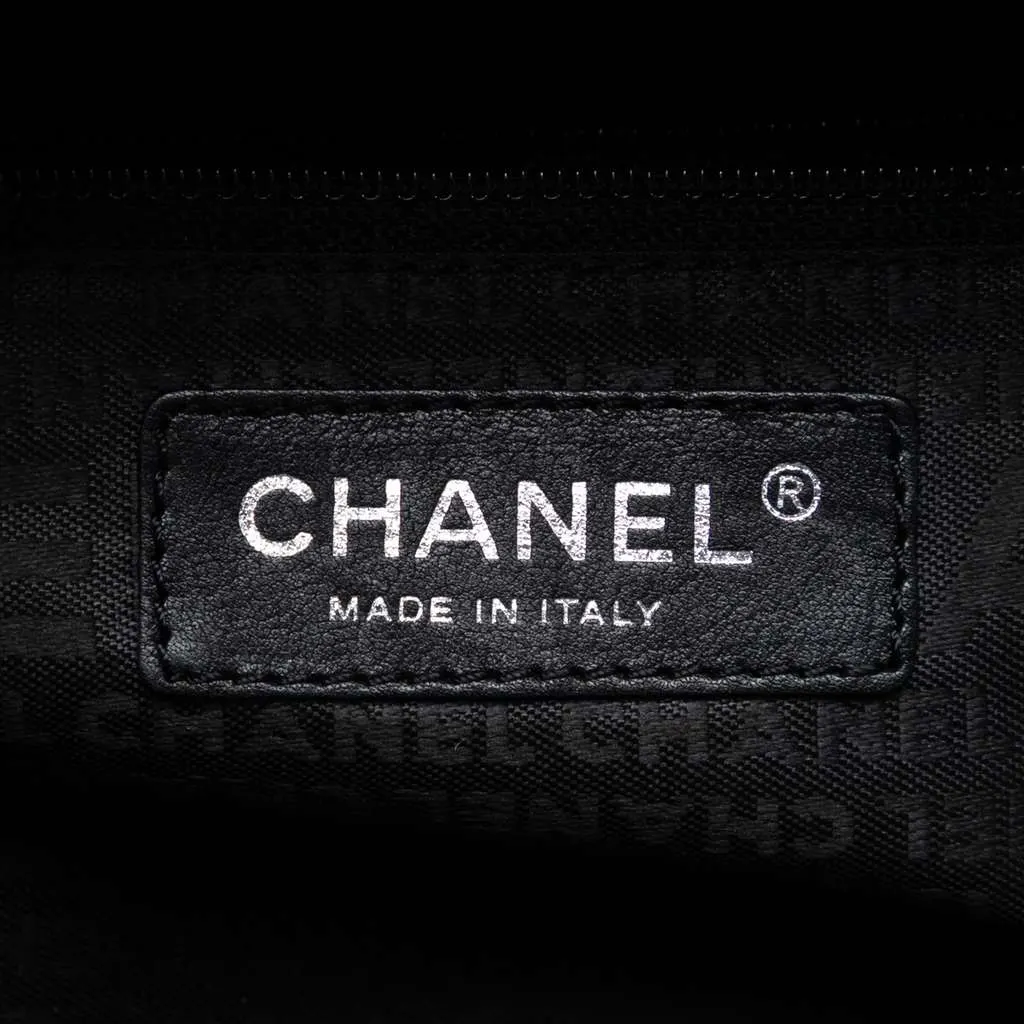Chanel Small Distressed Lambskin Lady Braid Tote Black Leather Very good - Box View