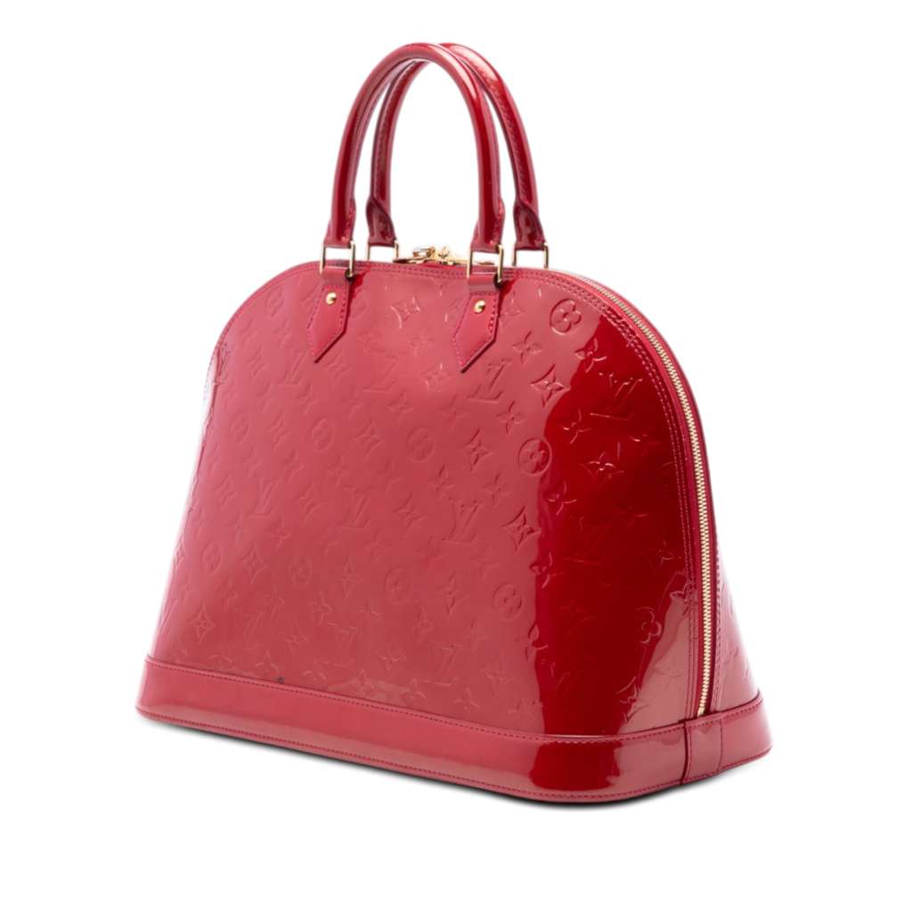 Louis Vuitton Monogram Vernis Alma GM Red Leather Good condition - Back View