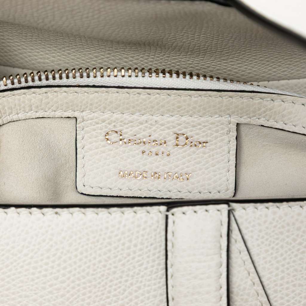 Dior Grained Calfskin Saddle Bag White Leather Good condition - Box View