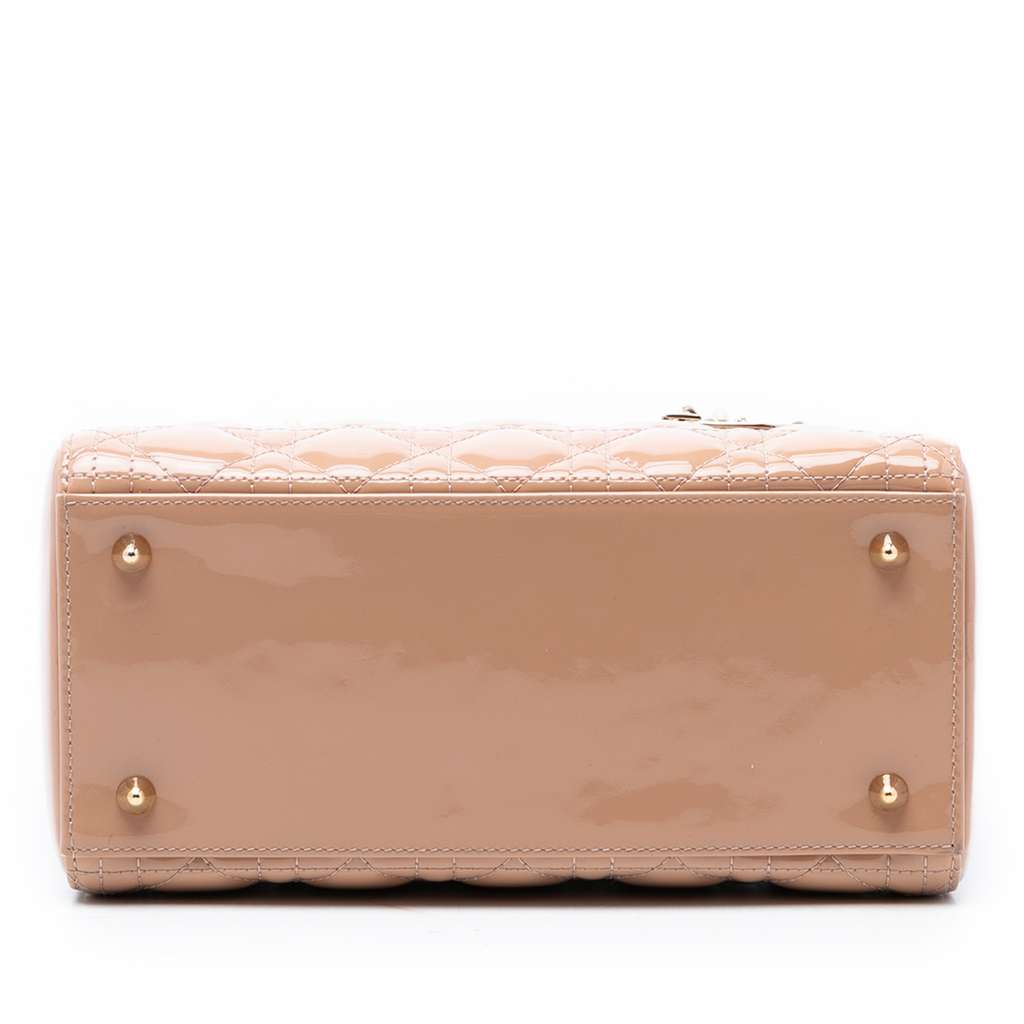 Dior Medium Patent Cannage Lady Dior Brown Leather Good condition - Inside View