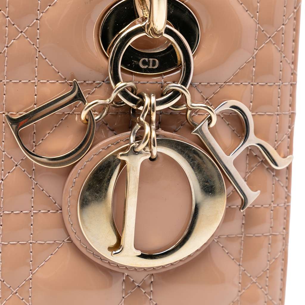 Dior Medium Patent Cannage Lady Dior Brown Leather Good condition - Box View