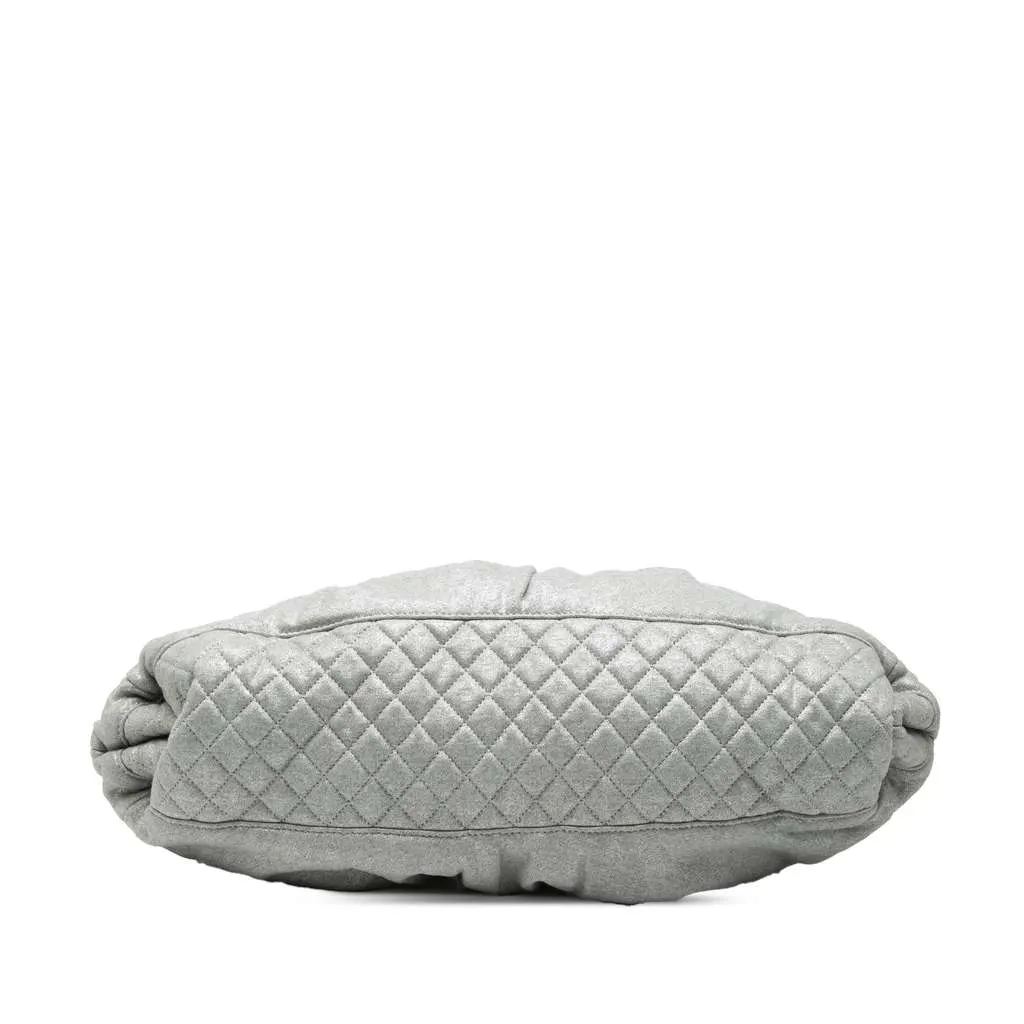 Chanel Jersey Melrose Cabas Grey Cotton Very good - Inside View