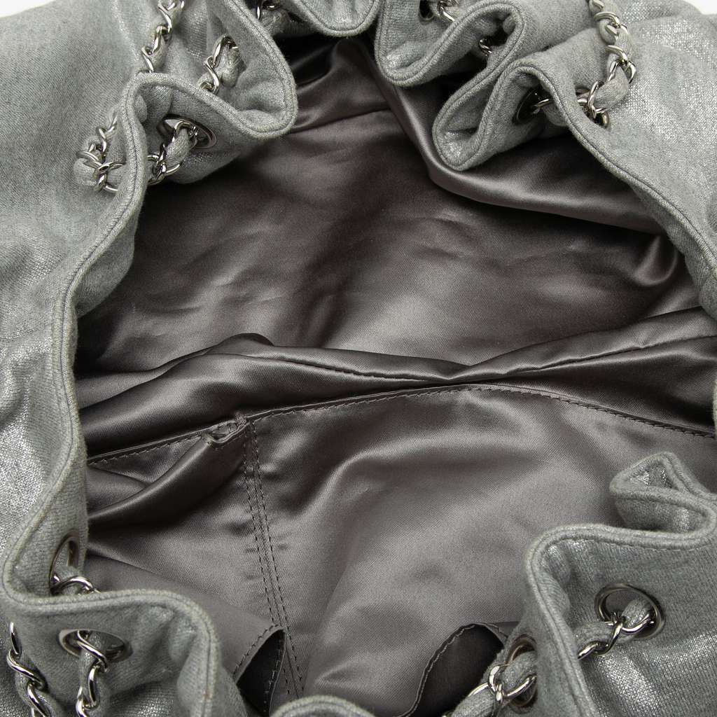 Chanel Jersey Melrose Cabas Grey Cotton Good condition - Model View