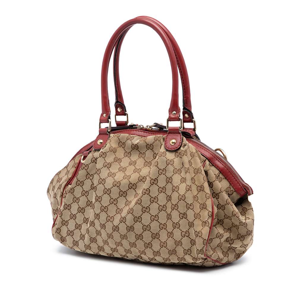 Gucci GG Canvas Sukey  Satchel Beige Canvas Good condition - Back View