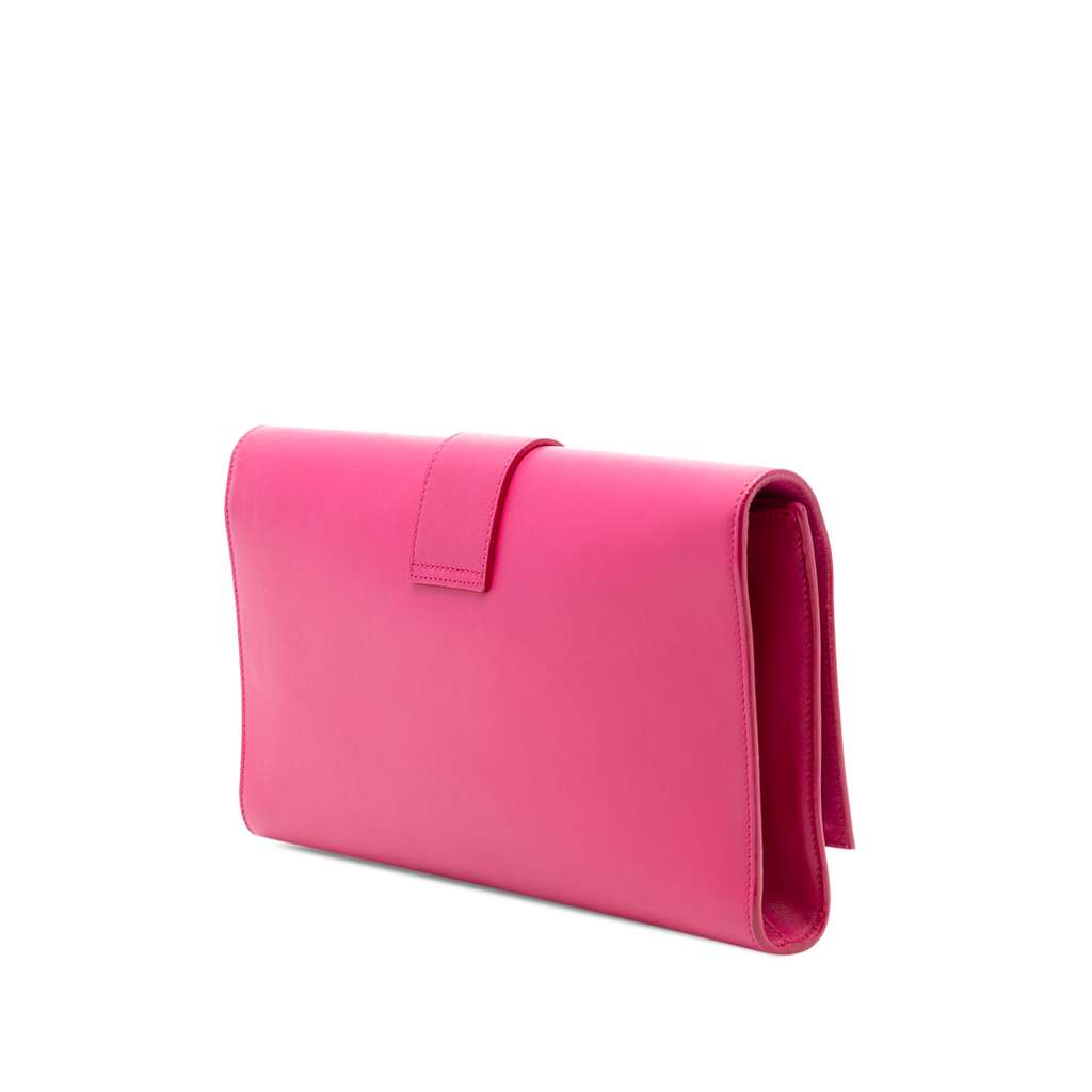 Saint Laurent Leather Chyc Ligne Clutch Pink Leather Good condition - Back View