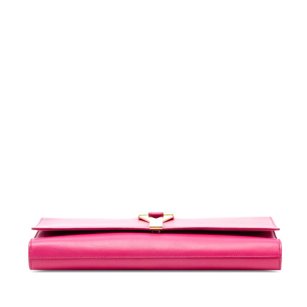 Saint Laurent Leather Chyc Ligne Clutch Pink Leather Good condition - Inside View