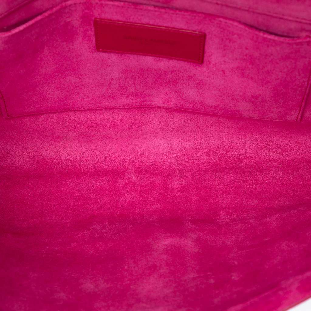 Saint Laurent Leather Chyc Ligne Clutch Pink Leather Good condition - Model View