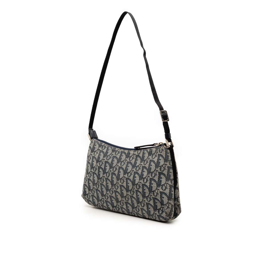 Dior Diorissimo Trotter Canvas Shoulder Bag Blue Canvas Good condition - Back View