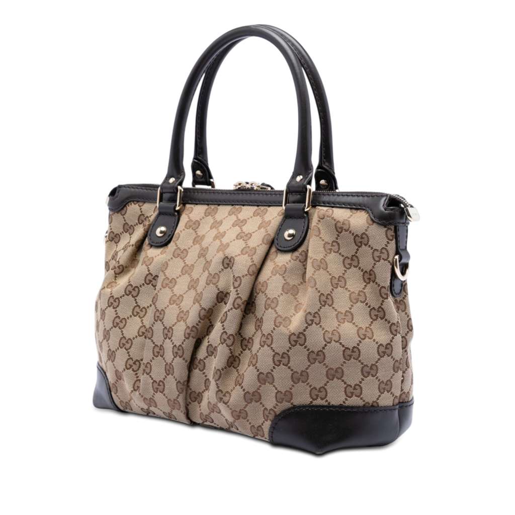 Gucci GG Canvas Sukey Satchel Beige Canvas Good condition - Back View