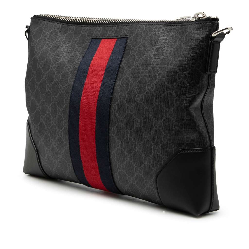 Gucci GG Supreme Web Crossbody Black Canvas Good condition - Back View