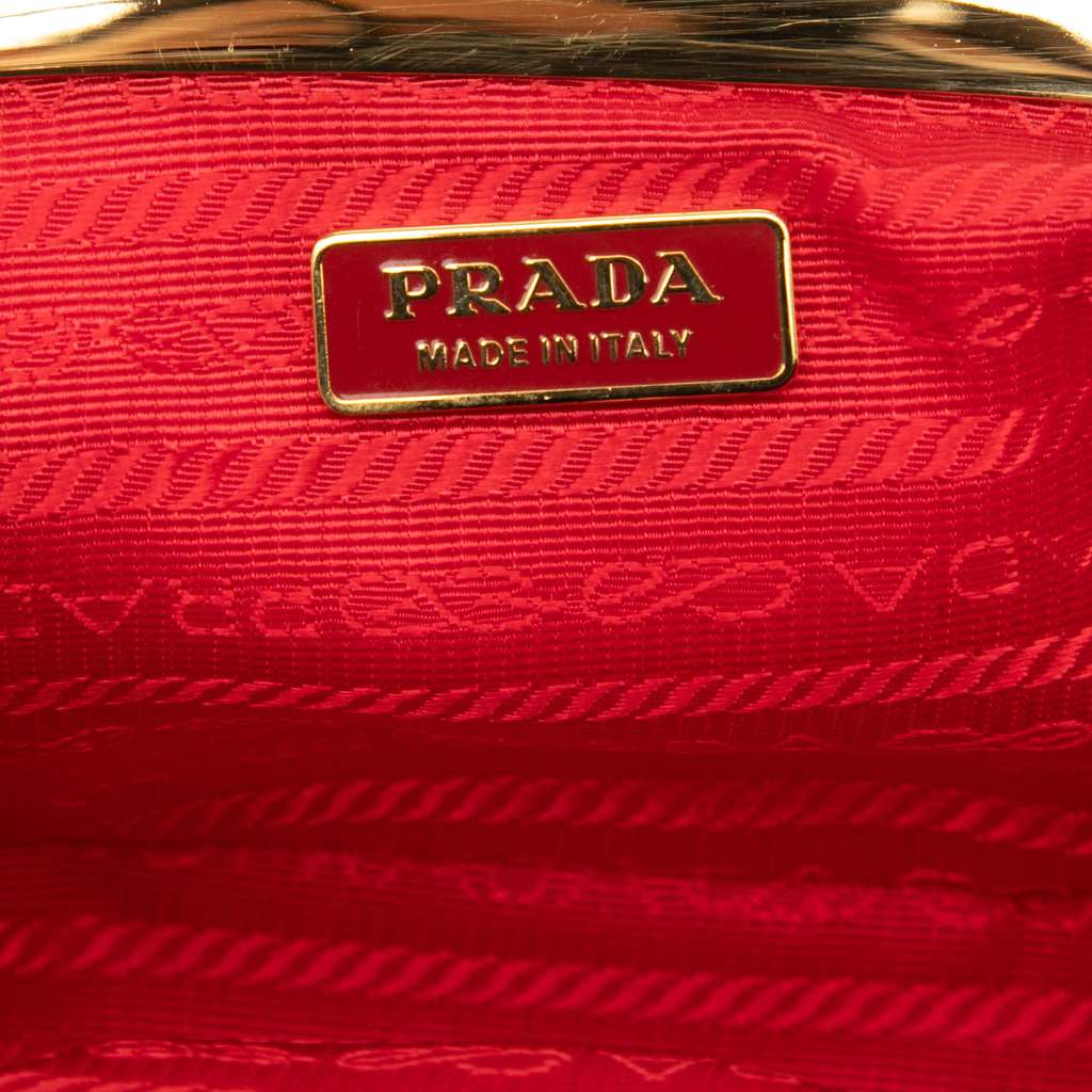 Prada Tessuto Kiss Lock Frame Coin Pouch Red Good condition - Box View
