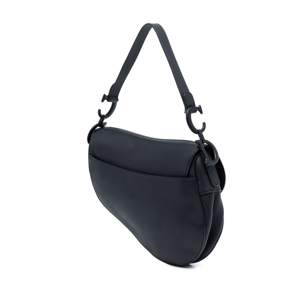 Dior Ultra Matte Calfskin Saddle Bag Black Leather Good condition - Back View