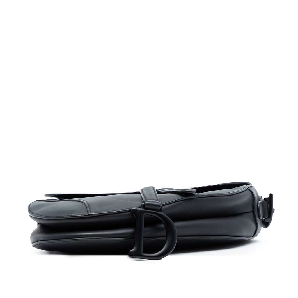 Dior Ultra Matte Calfskin Saddle Bag Black Leather Good condition - Inside View