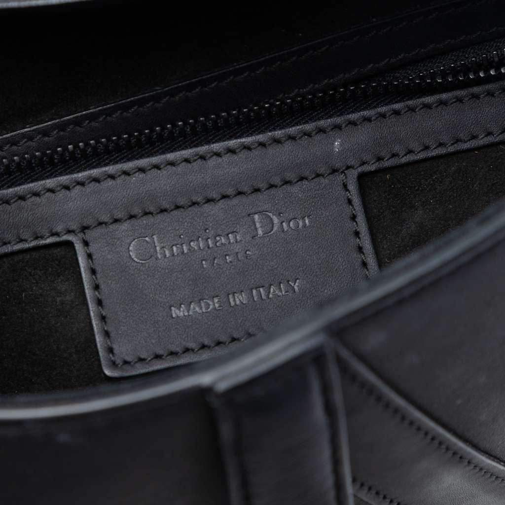 Dior Ultra Matte Calfskin Saddle Bag Black Leather Good condition - Box View