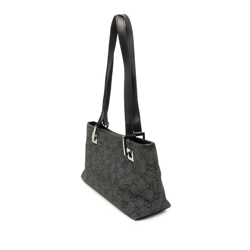 Gucci GG Denim Shoulder Bag Grey Denim Good condition - Back View