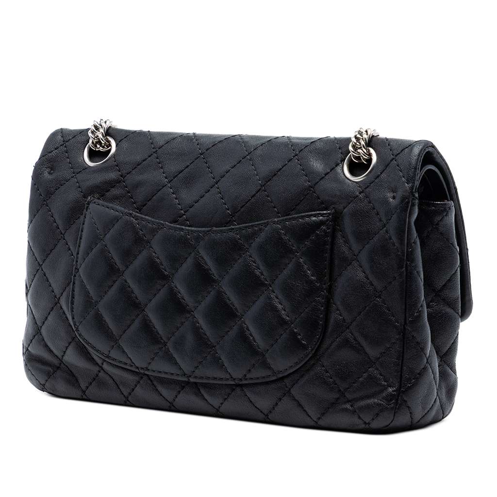 Chanel Medium Classic Washed Lambskin Bijoux Chain Double Flap Black Leather Good condition - Back View