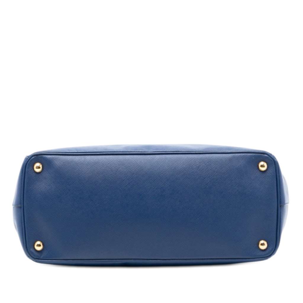 Prada Large Saffiano Lux Galleria Double Zip Tote Blue Leather Good condition - Inside View