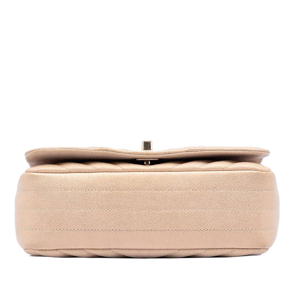 Chanel Small Chevron Caviar Statement Flap Beige Leather Good condition - Inside View