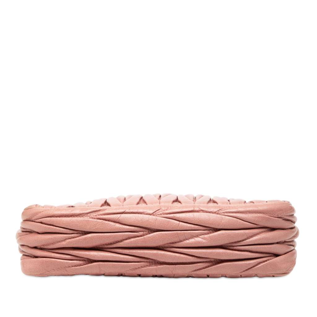 Miu Miu Nappa Matelasse Lux Charm Shoulder Bag Pink Leather Good condition - Inside View
