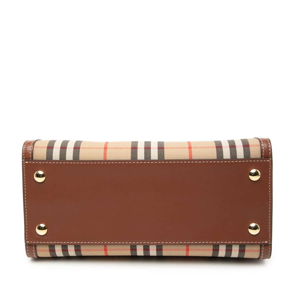 Burberry House Check Canvas Title Satchel Beige Canvas Good condition - Inside View