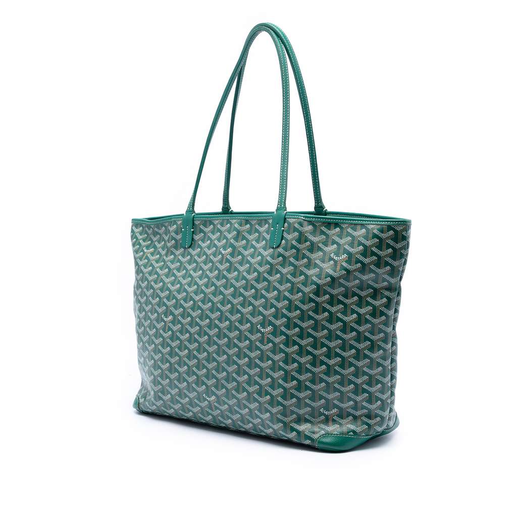 Goyard Goyardine Artois MM Green Canvas Good condition - Back View