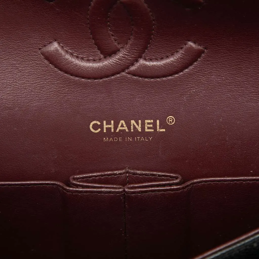 Chanel Medium Classic Caviar Double Flap Black Leather Very good - Box View