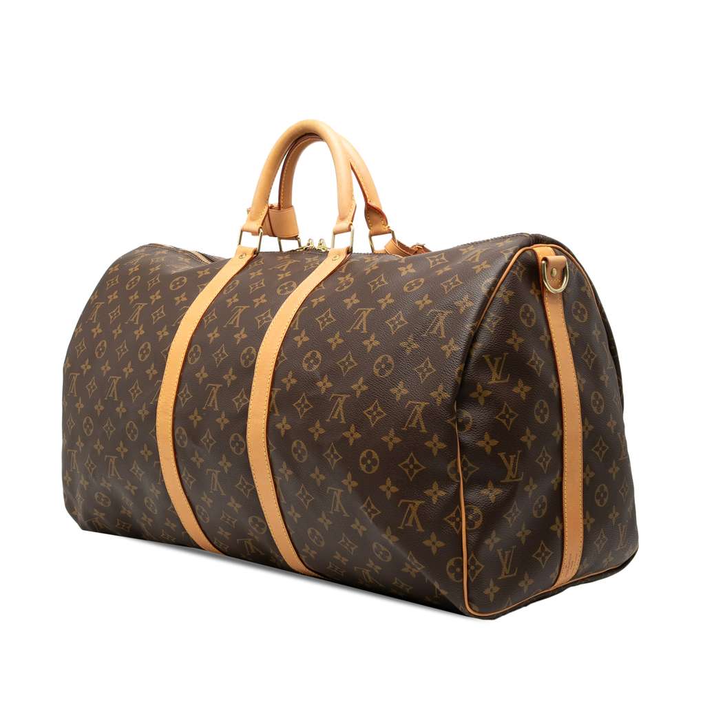 Louis Vuitton Monogram Keepall Bandouliere 55 Brown Good condition - Back View