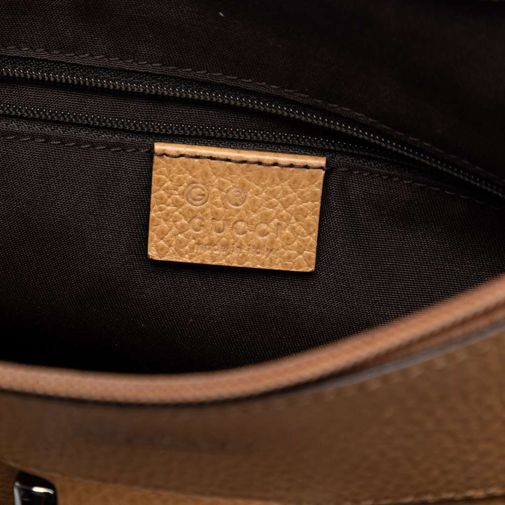 Gucci Leather Abbey D Ring Shoulder Bag Brown Leather Good condition - Box View