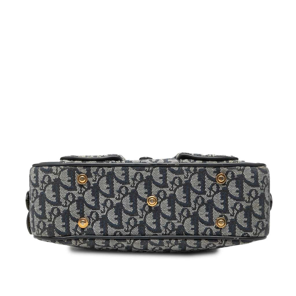 Dior Mini Diorissimo Canvas Double Saddle Bowler Bag Blue Canvas Good condition - Inside View