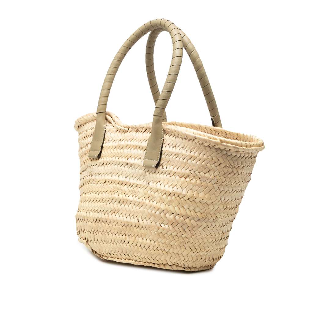 Chloé Medium Raffia Marcie Basket Tote Beige Good condition - Back View