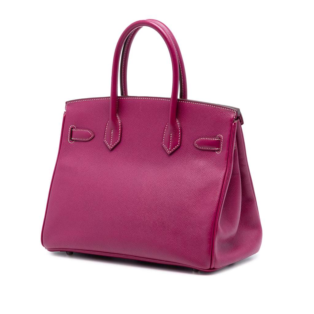 Hermès Epsom Candy Birkin Retourne 30 Purple Leather Good condition - Back View