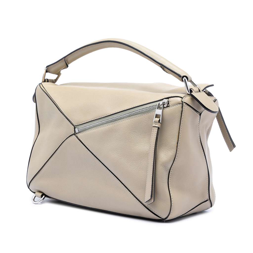 Loewe Medium Calfskin Puzzle Satchel Brown Leather Good condition - Back View