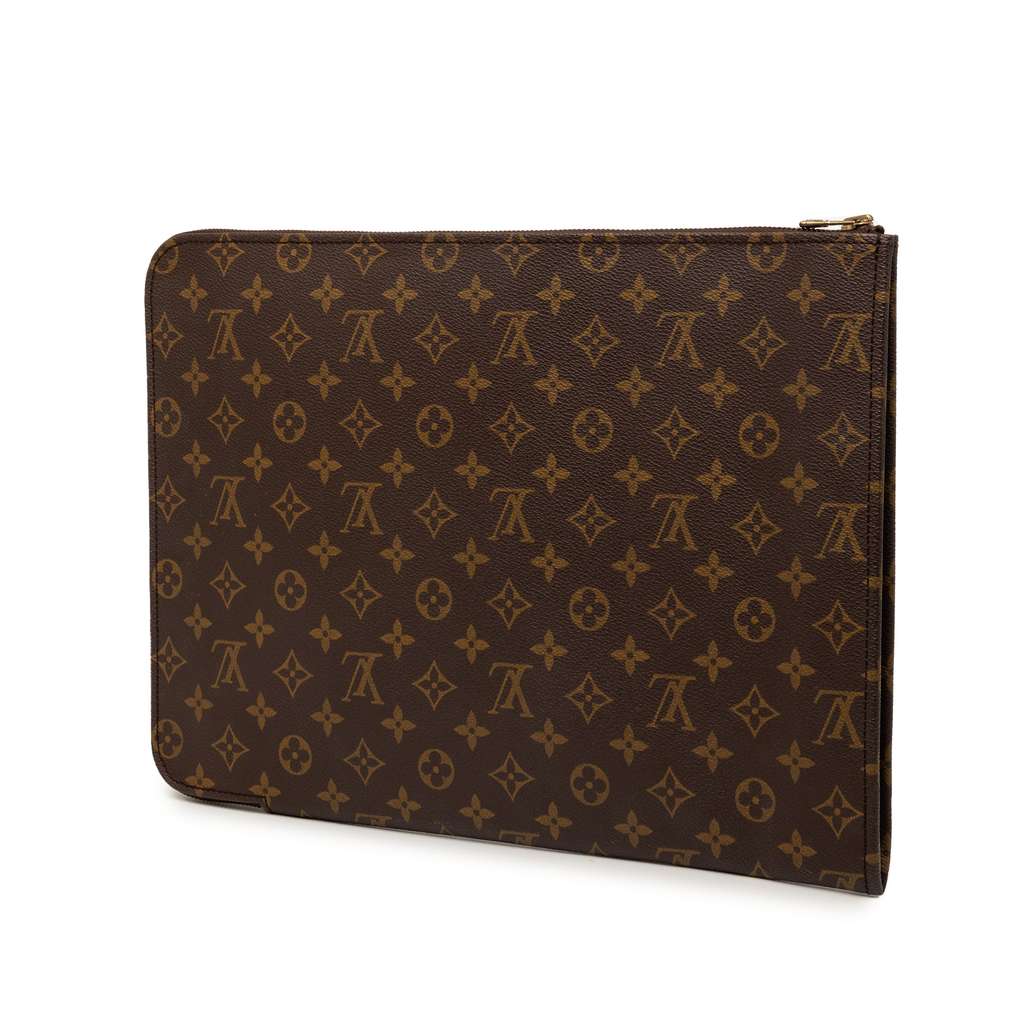 Louis Vuitton Monogram Poche Documents Portfolio Brown Good condition - Back View