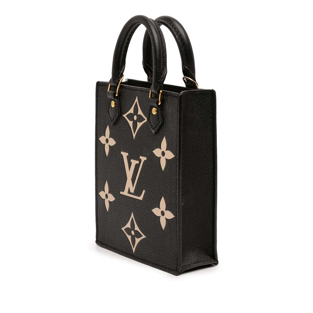 Louis Vuitton Bicolor Monogram Empreinte Petit Sac Plat Black Leather Good condition - Back View