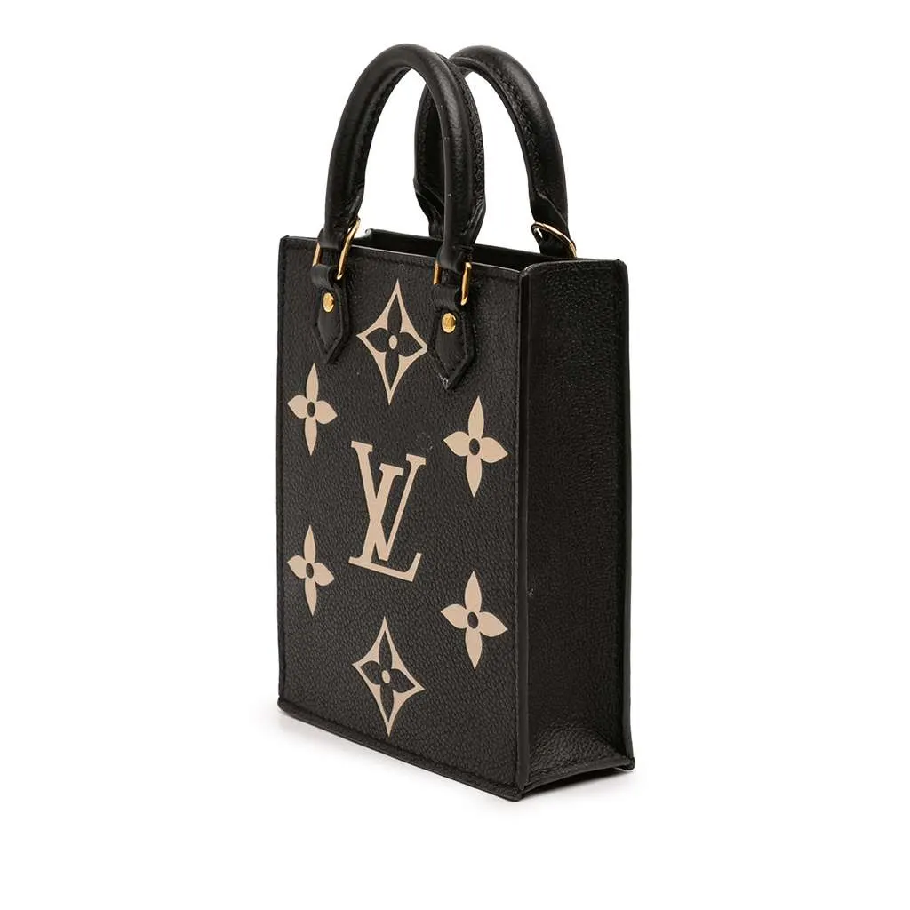 Louis Vuitton Bicolor Monogram Empreinte Petit Sac Plat Black Leather Very good - Back View