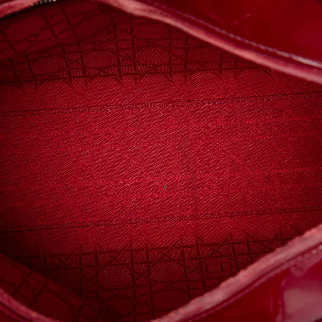 Dior Large Patent Cannage Lady Dior Red Leather Good condition - Model View
